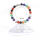 Mode chaud 7 Chakra 8MM Pierre ronde perles Bracelet extensible avec tête Leapard